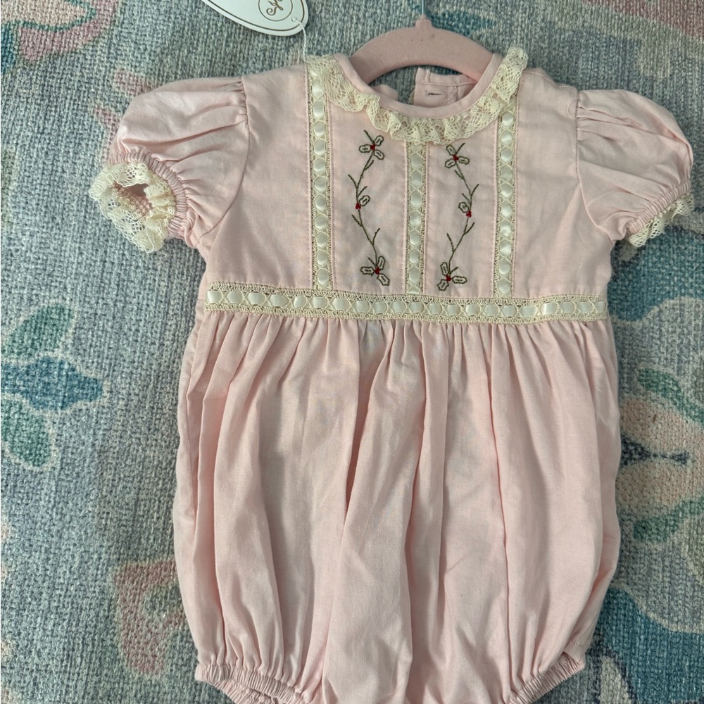 Pink Embroidered Kids Bodysuit